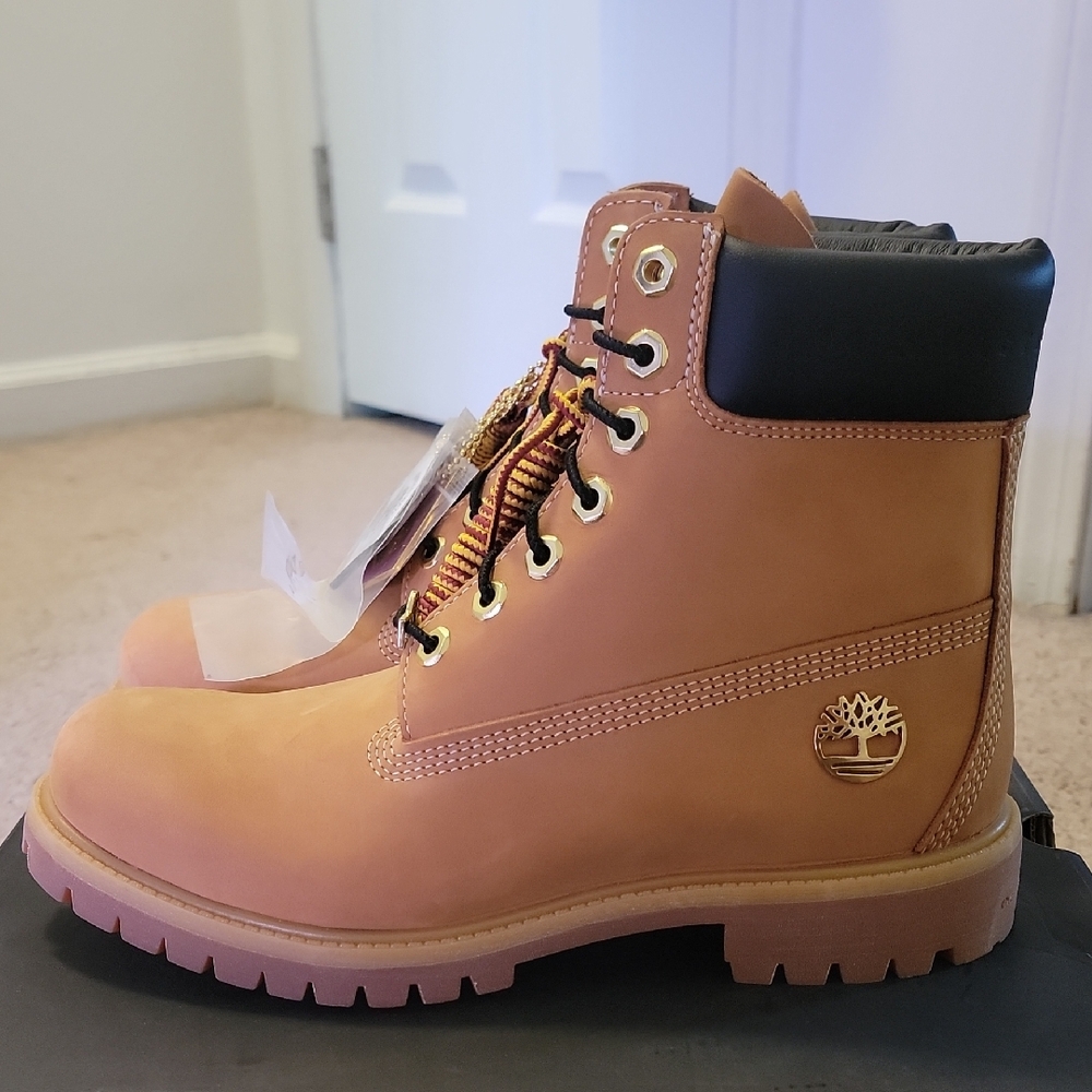 Timberland Tan Boots with Gold Accents